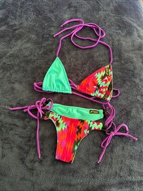 Savage Swim Aztec & Aqua Bikini (Betty) (Joplin Low)